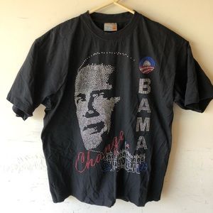 Barack Obama Beaded Tee XXL Cotton WOW! White Hous